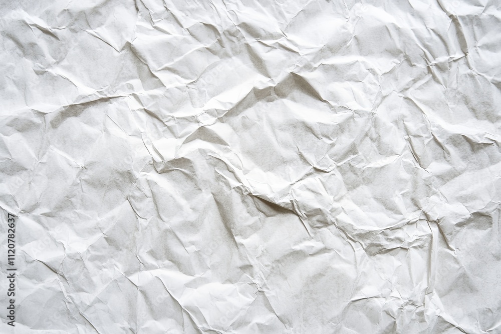 Crumpled white paper texture with intricate folds and creases creating a unique abstract pattern in plain color. Generative AI Crumpled white paper texture with intricate folds and creases creating a unique abstract pattern in plain color. Generative AI