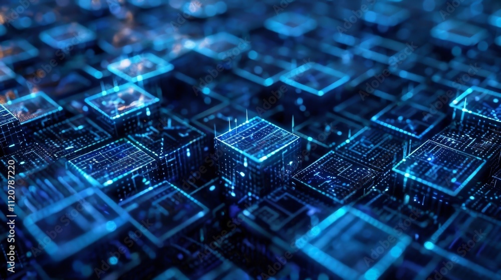 A closeup shot shows a collection of data blocks each with unique symbols and patterns representing the complex and intricate history of blockchain. A closeup shot shows a collection of data blocks each with unique symbols and patterns representing the complex and intricate history of blockchain.