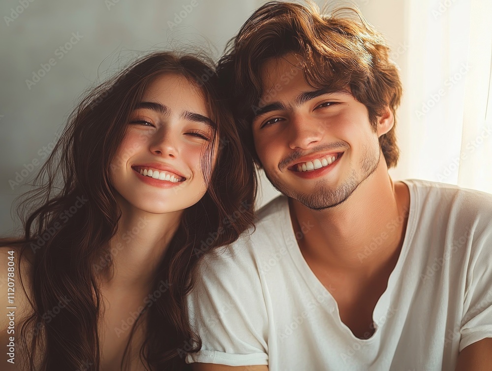 Warm Portrait of an Asian Couple with Smiles and Happiness in a Serene Indoor Setting Warm Portrait of an Asian Couple with Smiles and Happiness in a Serene Indoor Setting