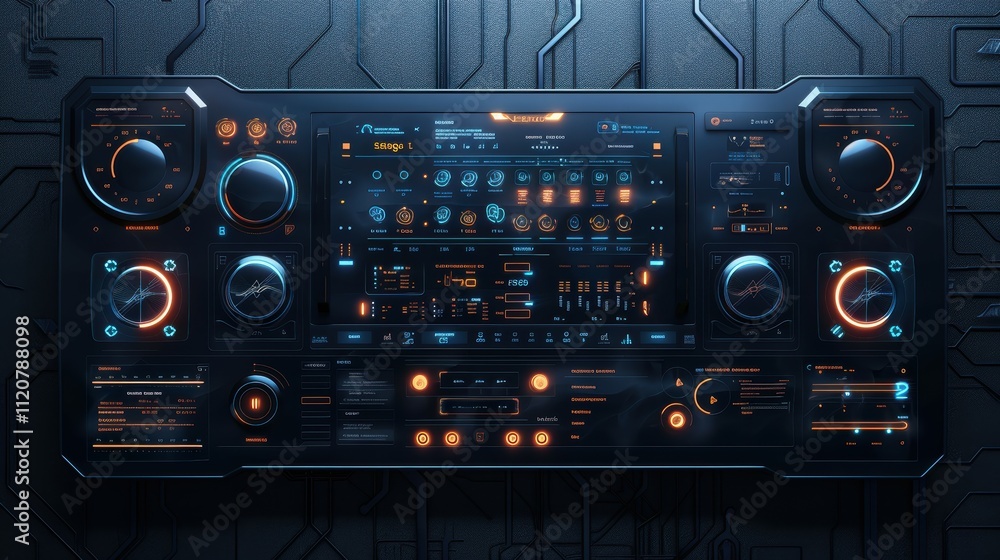 Fototapeta premium Minimalist ai assistant panel voice-controlled interface for tech environments