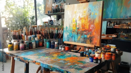 Vibrant Artist's Studio: A Canvas of Creativity