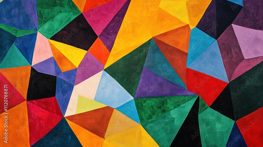 Abstract Geometric Colorful Painting: A Vibrant Symphony of Shapes and Hues Abstract Geometric Colorful Painting: A Vibrant Symphony of Shapes and Hues