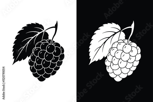 Fresh and Stylish. Filled Raspberry Silhouettes in Vector Art for Every Project