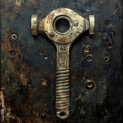 Rusty Industrial Hammer: A Textural Masterpiece photo