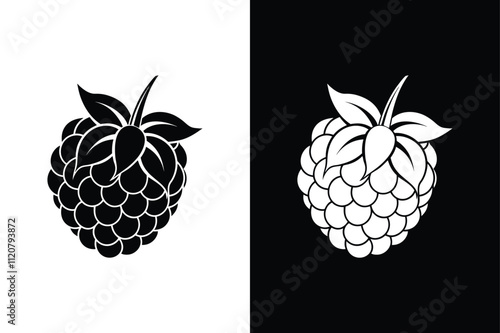 Nature-Inspired Icon. Emblematic Mulberry Silhouettes in Flat Design