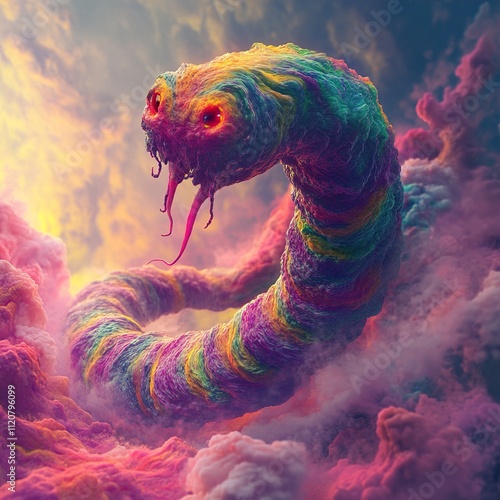 Rainbow Serpent in a Dreamlike Cloudscape photo