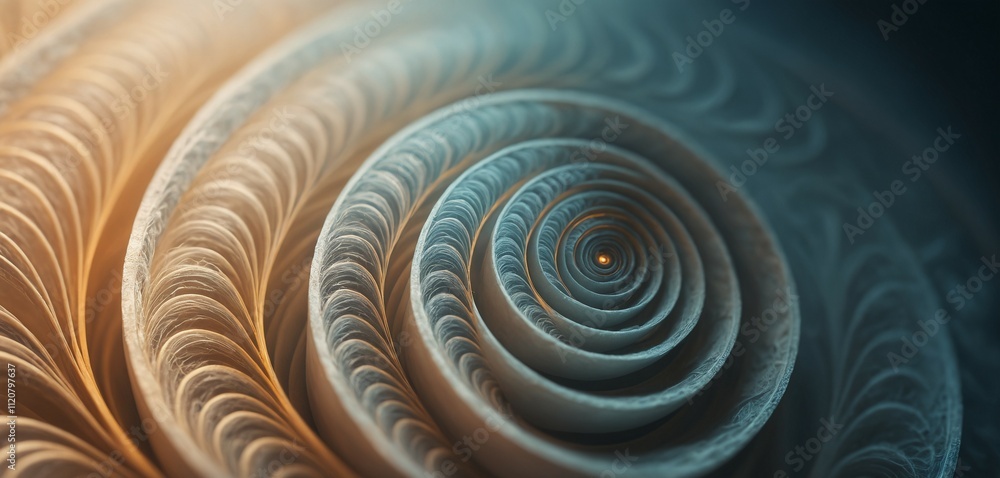 Close-up of layered glowing spirals with softly blurred textures Close-up of layered glowing spirals with softly blurred textures