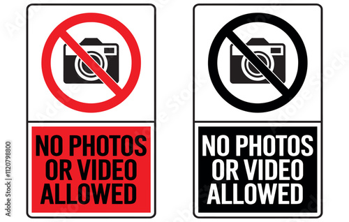 No camera or video recording allowed print ready sign