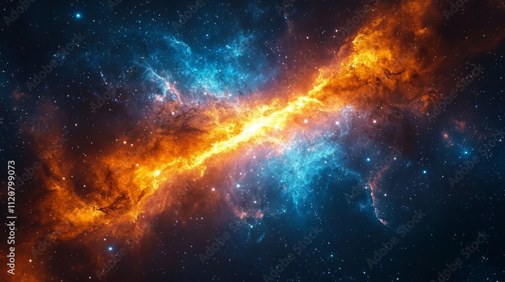 A vivid cosmic nebula, bright orange and blue, complex star patterns and twinkling celestial details, showcasing a breathtaking space aesthetic. Showcasing the beauty of the universe and deep space. A vivid cosmic nebula, bright orange and blue, complex star patterns and twinkling celestial details, showcasing a breathtaking space aesthetic. Showcasing the beauty of the universe and deep space.