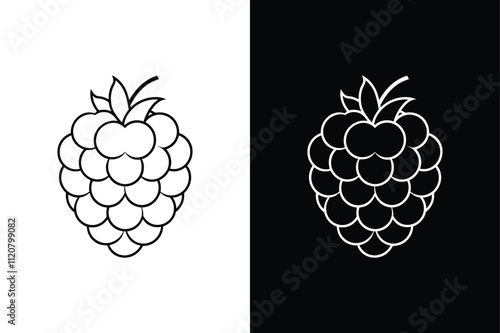 The Art of Simplicity. Mulberry line icon Logo in Flat Vector Style