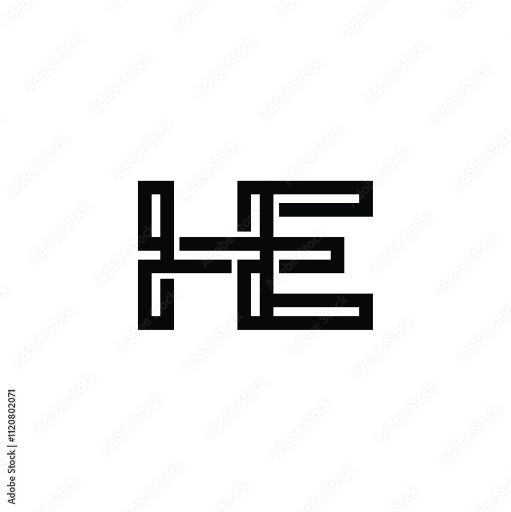 HE monogram logo design letter text name symbol monochrome logotype alphabet character simple logo HE monogram logo design letter text name symbol monochrome logotype alphabet character simple logo