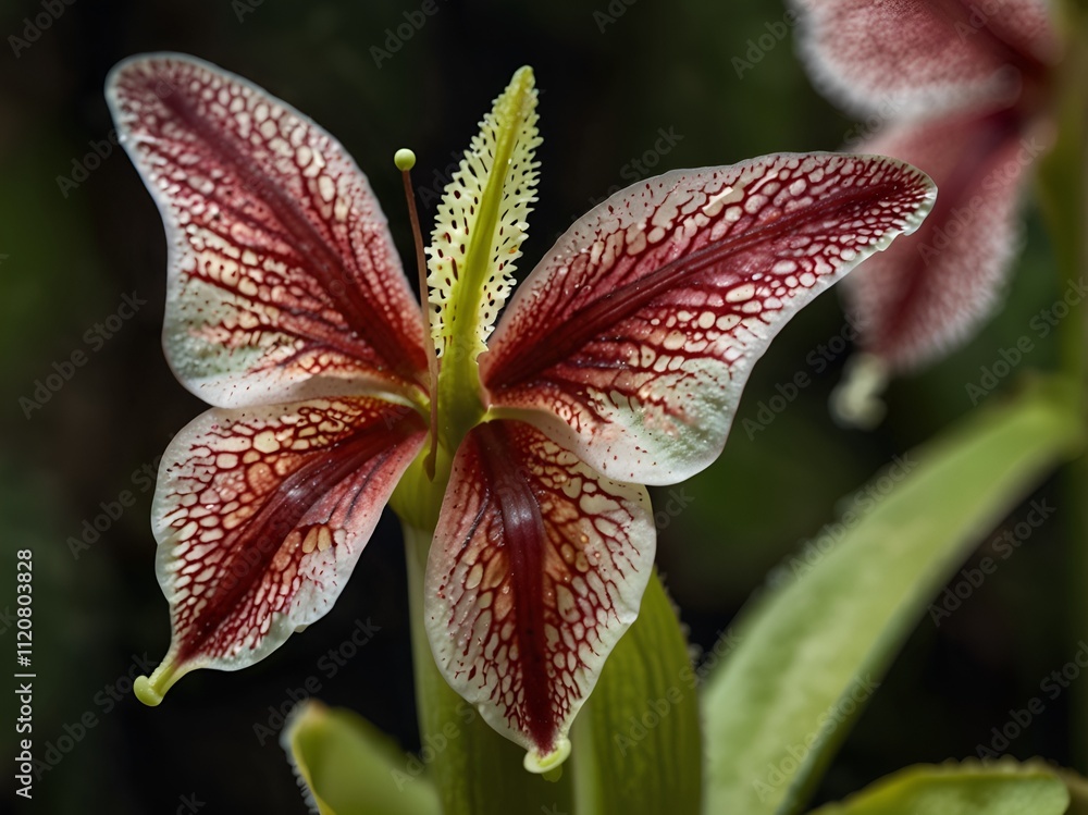 A carnivorous plant with petals resembling butterfly wings A carnivorous plant with petals resembling butterfly wings