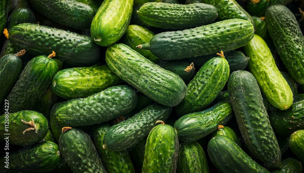 A pile of fresh green cucumbers. Ready to eat! A pile of fresh green cucumbers. Ready to eat!