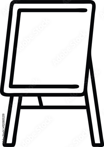 Blank Menu outdoor wooden stand line art vector isolated on white background