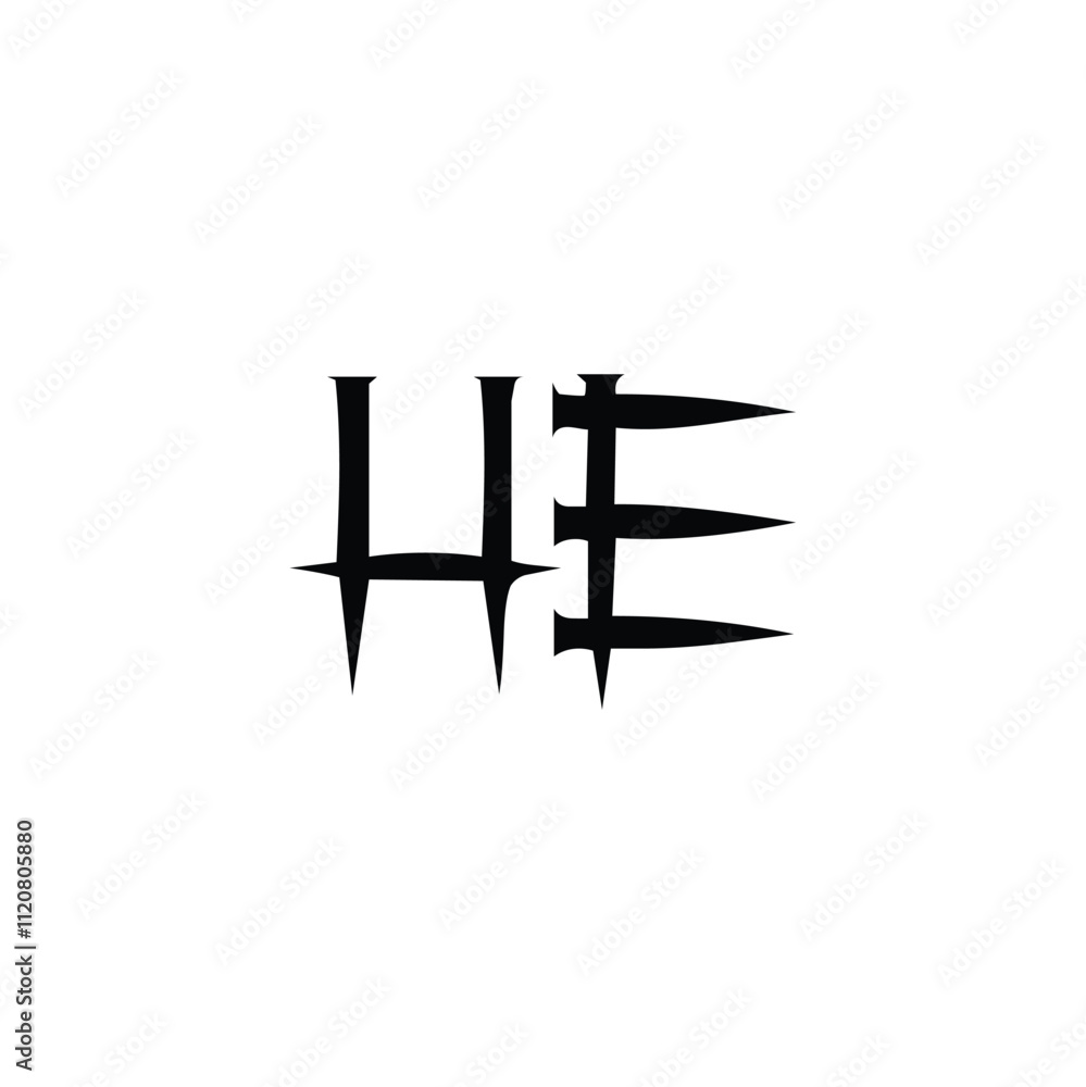 HE monogram logo design letter text name symbol monochrome logotype alphabet character simple logo HE monogram logo design letter text name symbol monochrome logotype alphabet character simple logo