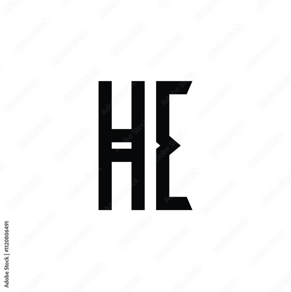 HE monogram logo design letter text name symbol monochrome logotype alphabet character simple logo HE monogram logo design letter text name symbol monochrome logotype alphabet character simple logo