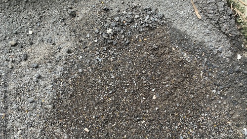 view of texture the dark gray and white scree on street. photo