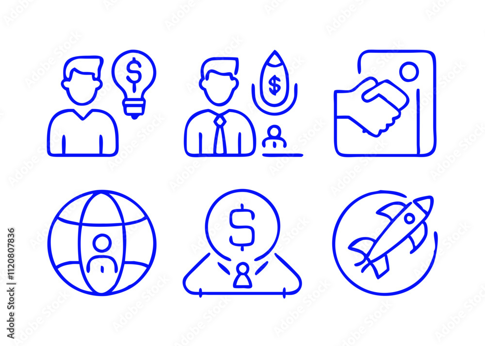 Set of business and communication icons for teamwork and web design Set of business and communication icons for teamwork and web design