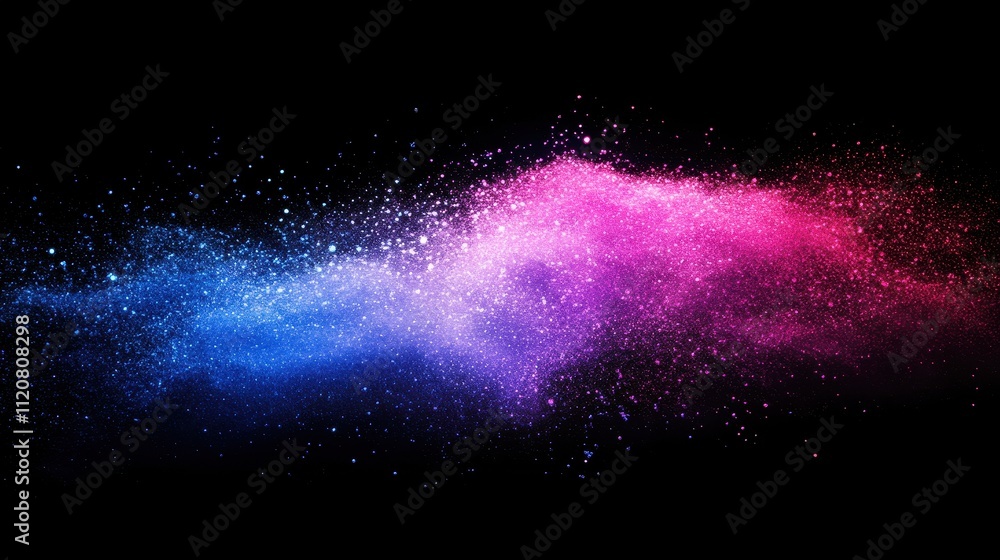 Abstract Colorful Powder Explosion Against Black Background: A Vibrant and Dynamic Image of Blue and Pink Dust Particles Abstract Colorful Powder Explosion Against Black Background: A Vibrant and Dynamic Image of Blue and Pink Dust Particles