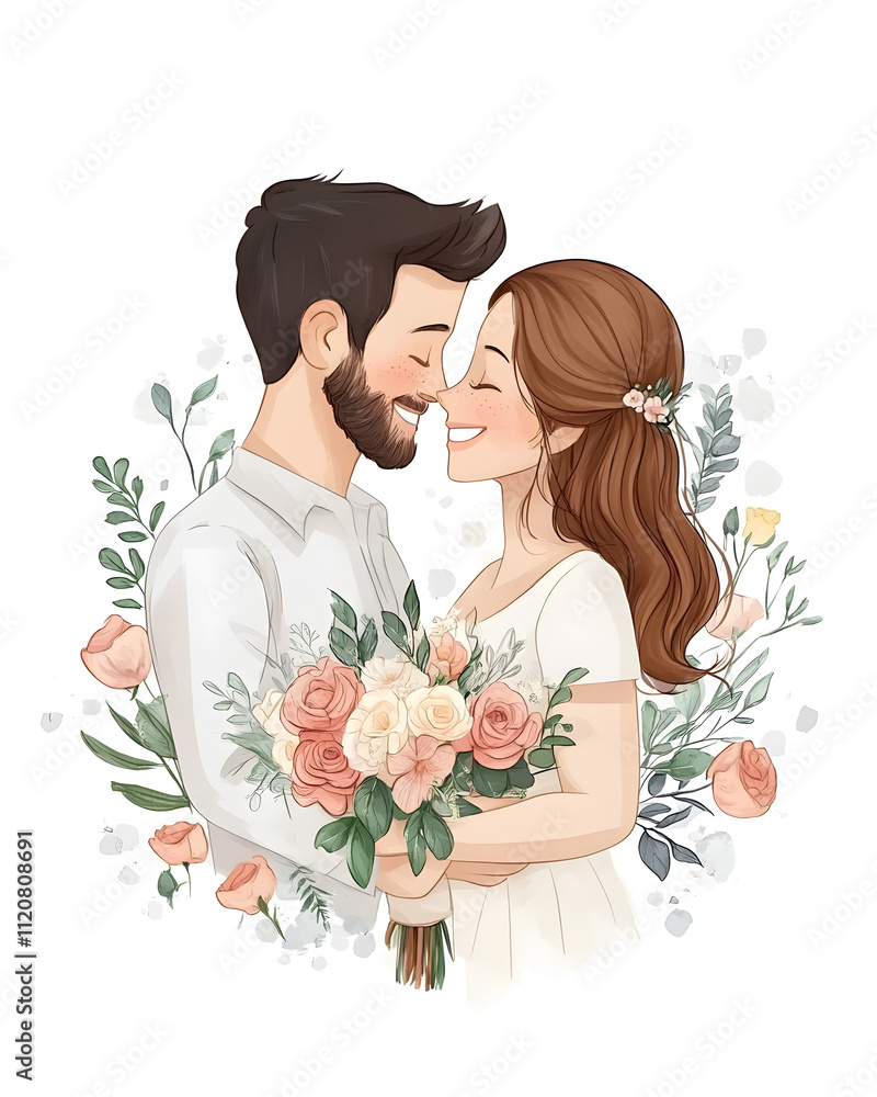 Wedding photos with a clean background for free space for text. For use with advertising banners for weddings or Valentine's Day. Wedding photos with a clean background for free space for text. For use with advertising banners for weddings or Valentine's Day.