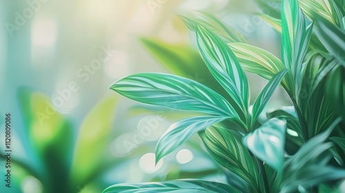 Fresh Green Leaves with Bokeh Background - Nature Concept for Design, Posters, and Cards