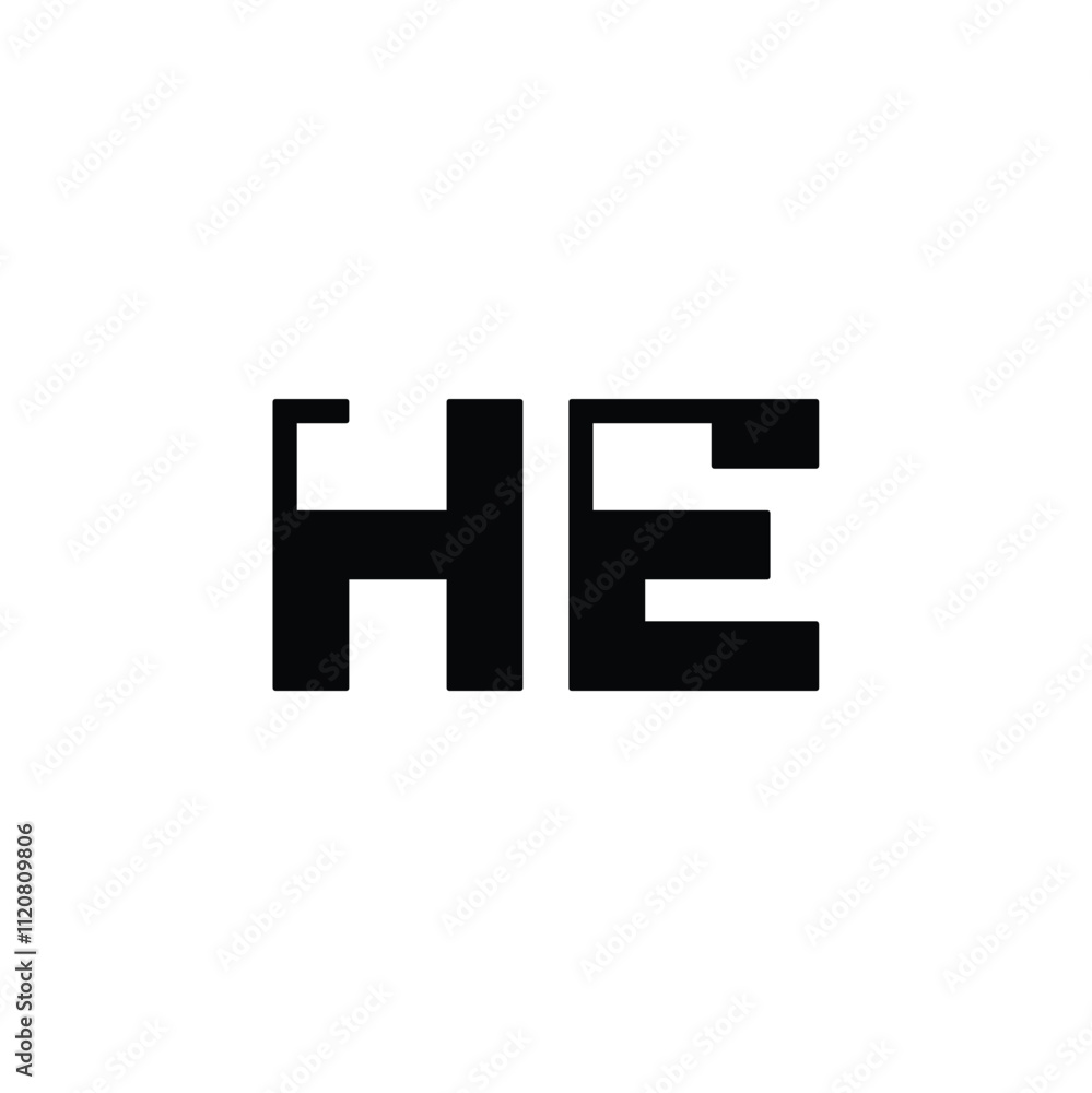 HE monogram logo design letter text name symbol monochrome logotype alphabet character simple logo HE monogram logo design letter text name symbol monochrome logotype alphabet character simple logo