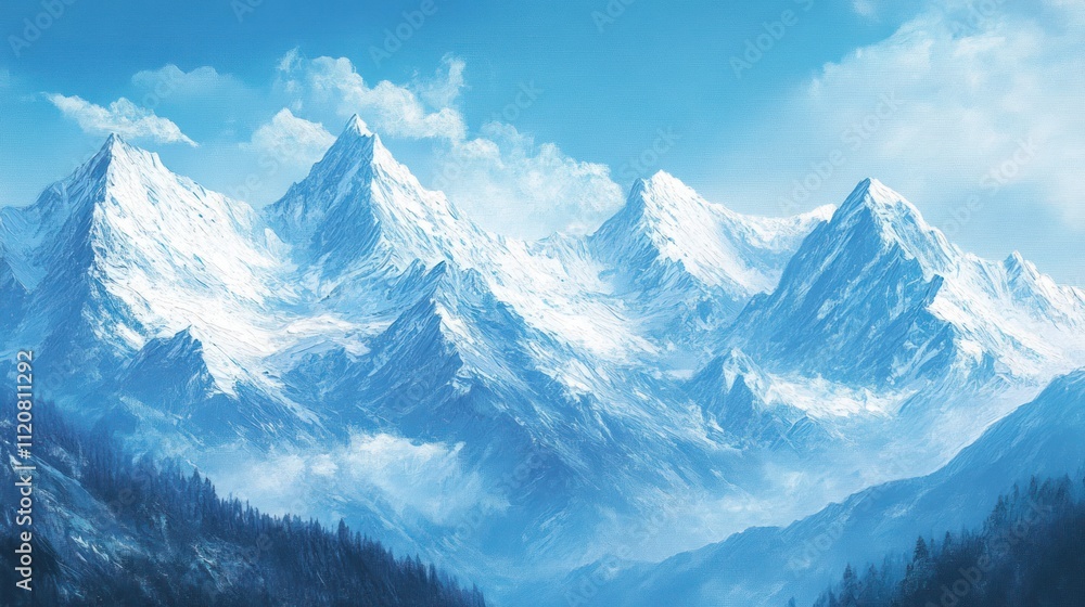 Majestic Winter Mountain Range: A Breathtaking Panorama Majestic Winter Mountain Range: A Breathtaking Panorama
