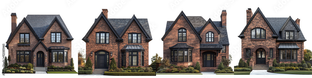 set of A brick house with a modern twist, a brick house in modern design, brick house, with a touch of modernity, brick house with modern architecture, on a transparent backgrounds set of A brick house with a modern twist, a brick house in modern design, brick house, with a touch of modernity, brick house with modern architecture, on a transparent backgrounds