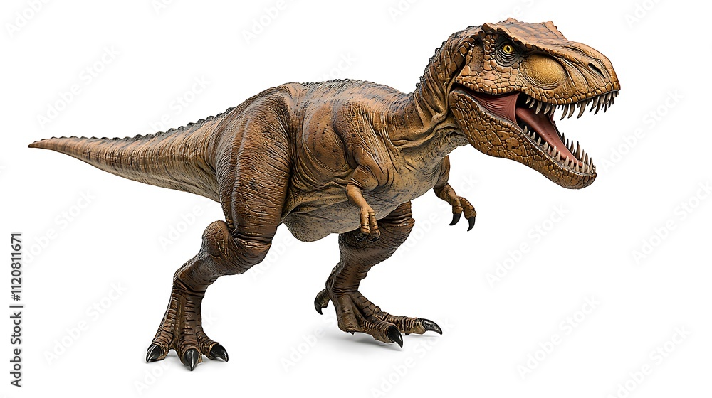 Obraz premium Tyrannosaurus Rex, large predatory dinosaur, isolated on white background.