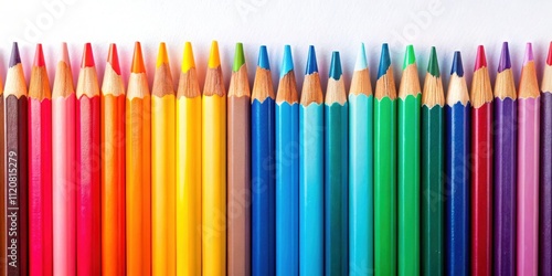 Vibrant colored pencils isolated on a background, art supplies, drawing, sketching, colorful, pencils, vivid
