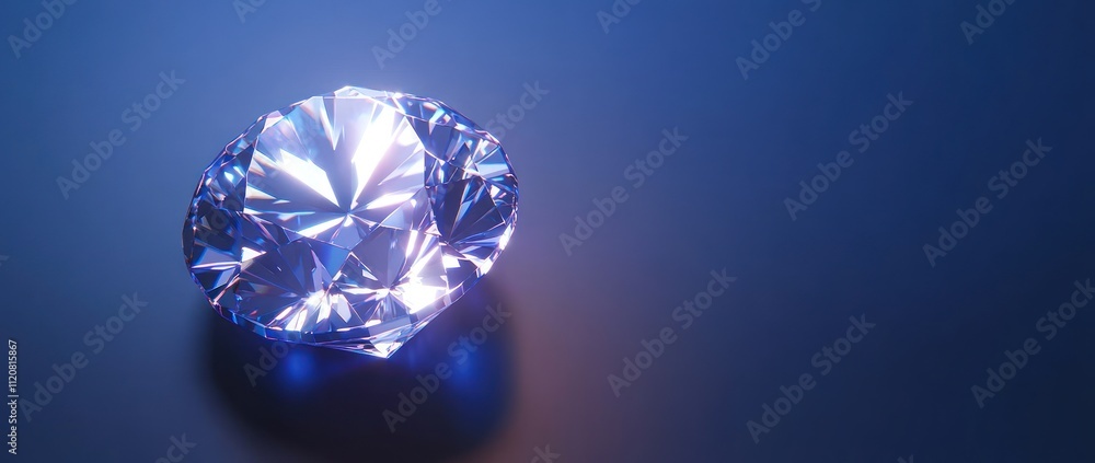 A sparkling diamond on a reflective surface. A sparkling diamond on a reflective surface.