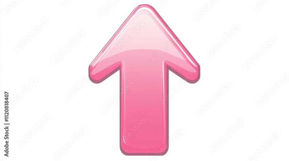 Pink Glossy Up Arrow Icon Design Element for Websites and Apps User Interface Pink Glossy Up Arrow Icon Design Element for Websites and Apps User Interface