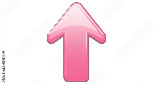 Pink Glossy Up Arrow Icon Design Element for Websites and Apps User Interface