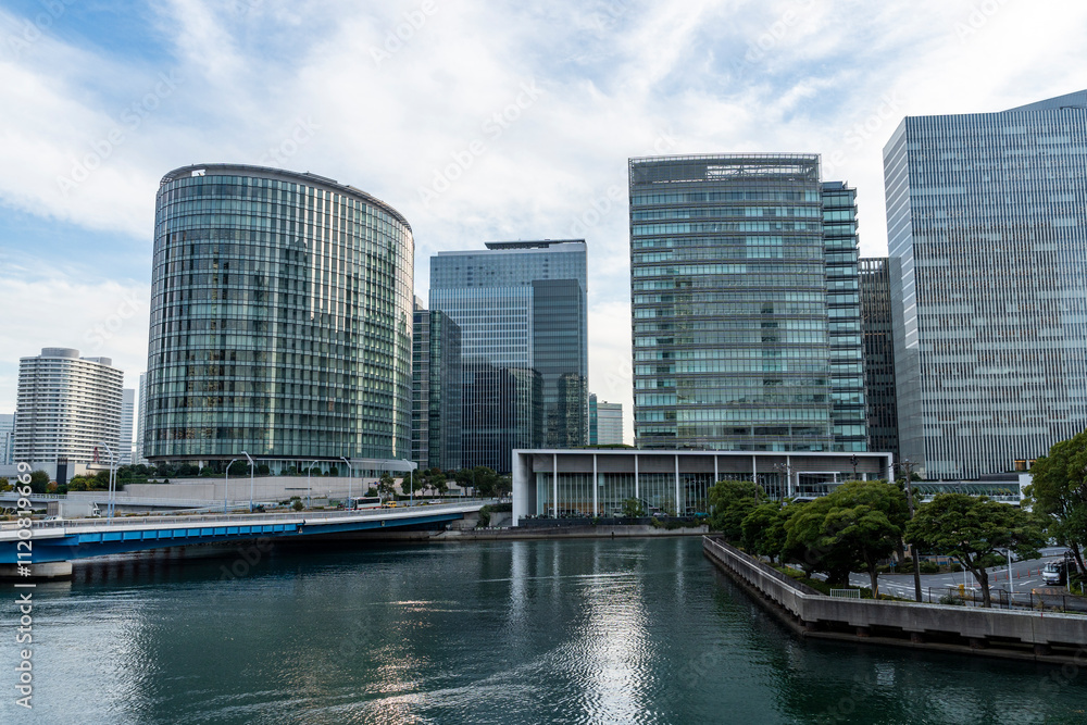 Naklejka premium 神奈川県 横浜新港の風景