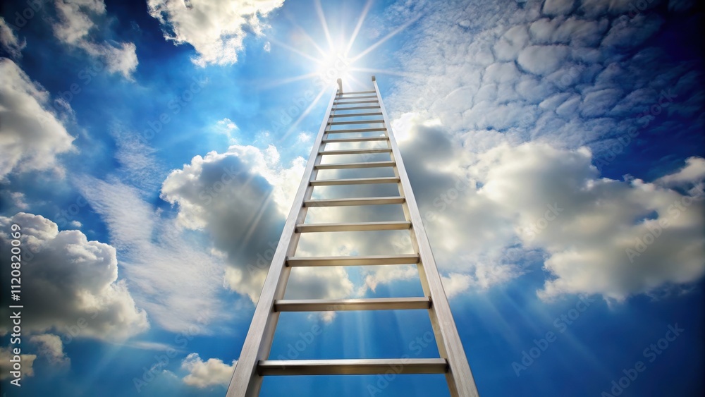 Ladder reaching up towards the sky , ladder, sky, climb, success, aspiration, hope, goal, achievement, height, dream, ambition Ladder reaching up towards the sky , ladder, sky, climb, success, aspiration, hope, goal, achievement, height, dream, ambition