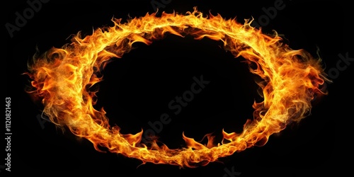 Smoothly fire circle isolated on black background, fire, circle, isolated, black, background, smooth, fiery, flames, abstract