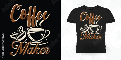 Coffee Maker Funny Coffee Artists Retro Vintage Coffee Barista T-shirt Design