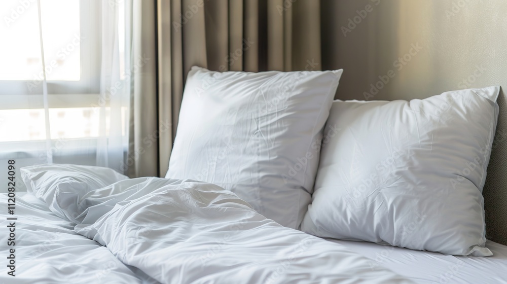 Sleep White Pillow Isolated on White Background, Soft and Plush, Ready to Provide Comfort for a Restful Slumber. Sleep White Pillow Isolated on White Background, Soft and Plush, Ready to Provide Comfort for a Restful Slumber.