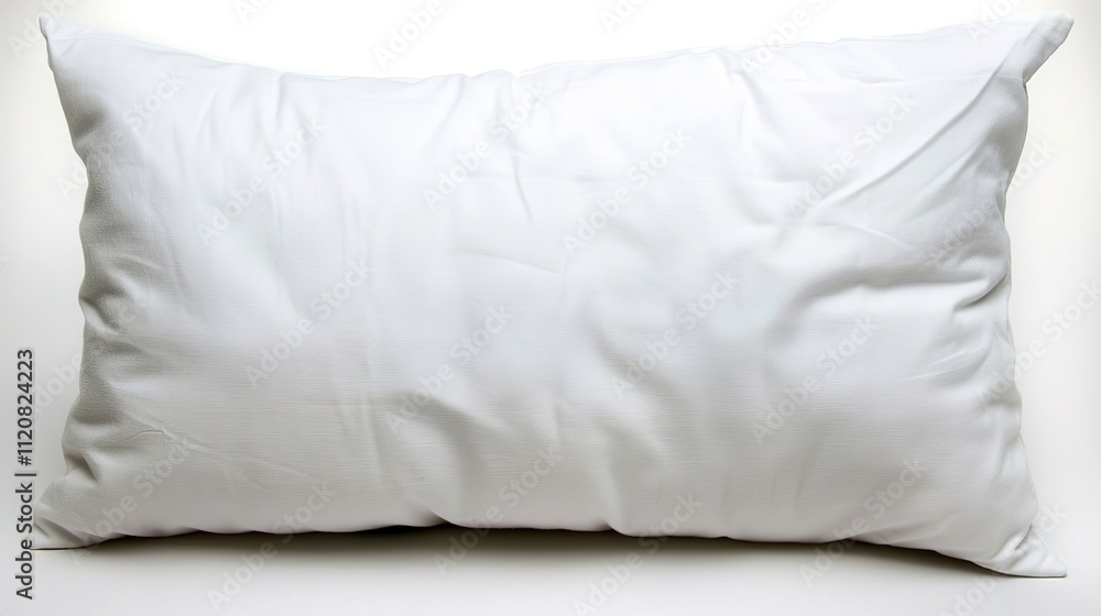 Sleep White Pillow Isolated on White Background, Soft and Plush, Ready to Provide Comfort for a Restful Slumber. Sleep White Pillow Isolated on White Background, Soft and Plush, Ready to Provide Comfort for a Restful Slumber.