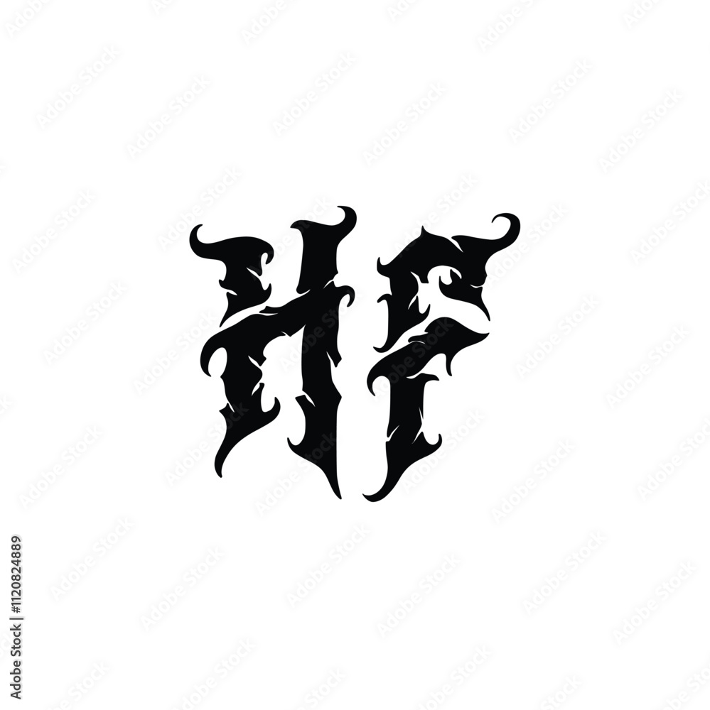 HF monogram logo design letter text name symbol monochrome logotype alphabet character simple logo HF monogram logo design letter text name symbol monochrome logotype alphabet character simple logo