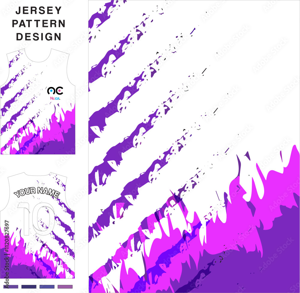 Obraz premium Abstract concept vector jersey pattern template for printing or sublimation sports uniforms football, volleyball, basketball, e-sports, cycling and fishing. Pattern jersey printing.