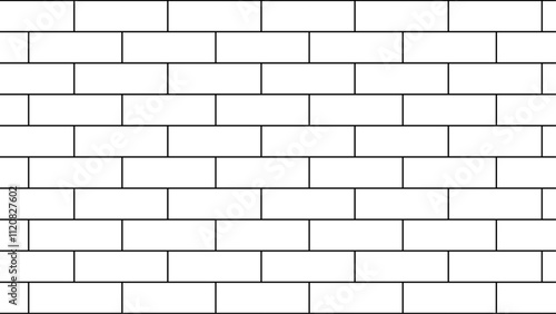 brick wall seamless pattern drawing. random brick. A vector illustration of a white brick wall. The wall covers the illustration from corner to corner, serving as both the background and the image.