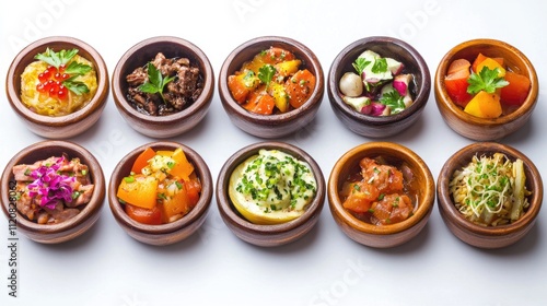 Wallpaper Mural Spanish and Portuguese tapas of haute cuisine. White background Torontodigital.ca