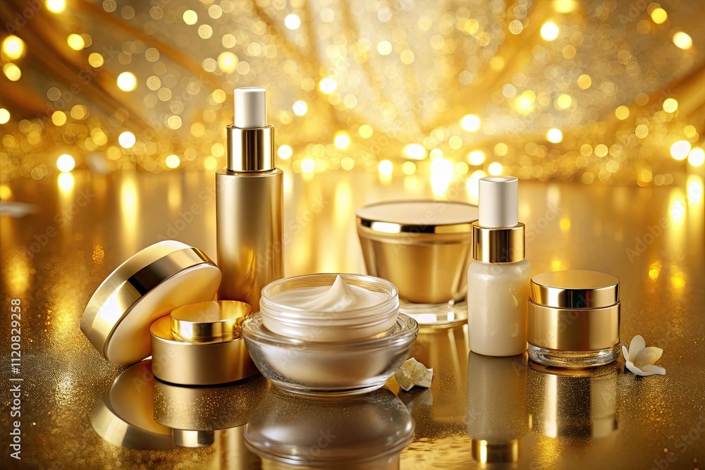 Golden Hour Skincare: Luxurious Beauty Products Aerial Photography Golden Hour Skincare: Luxurious Beauty Products Aerial Photography