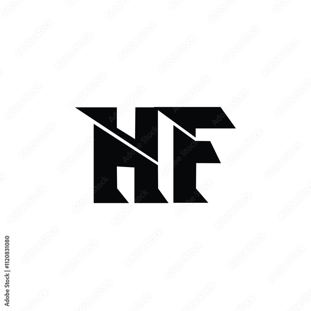HF monogram logo design letter text name symbol monochrome logotype alphabet character simple logo HF monogram logo design letter text name symbol monochrome logotype alphabet character simple logo