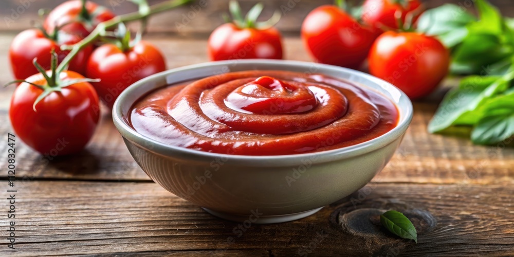 Close up of freshly made ketchup sauce, fresh, ketchup, sauce, tomato, condiment, cooking, red, vibrant, delicious, homemade