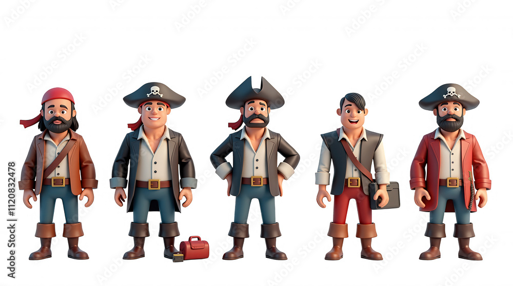 Cartoon Pirate Crew Illustration with Transparent Background for Kids' Designs and Games Cartoon Pirate Crew Illustration with Transparent Background for Kids' Designs and Games