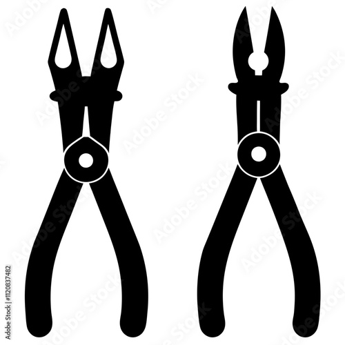 Plier vector set with different view and position  vector art illustration