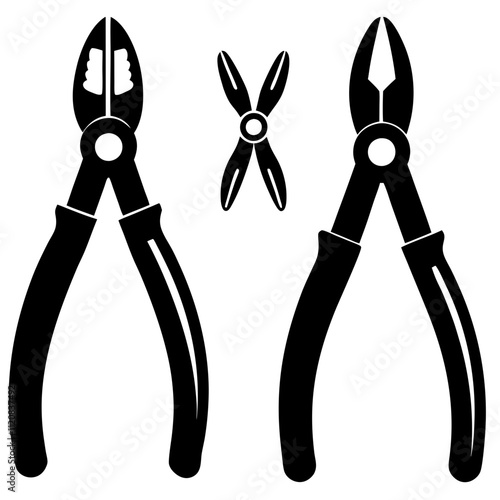 Plier vector set with different view and position  vector art illustration