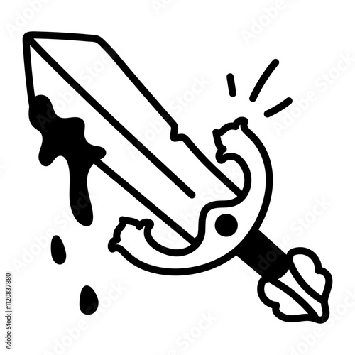 Toledo Sword icon in hand drawn style 

